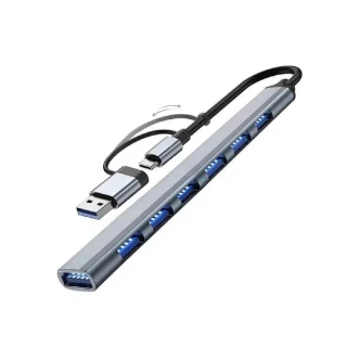 HUB CONVERTIBLE 2 EN 1 - TIPO C Y USB - PUERTOS USB 3.0